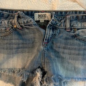 PINK denim short shorts